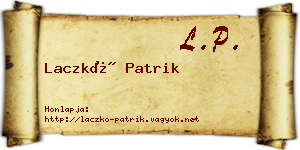 Laczkó Patrik névjegykártya